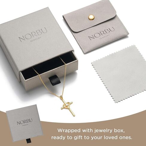 NORBU 925 Sterling Silver Cross Necklace for Women, Heart Cross Necklaces with 5A CZ Diamond, Womens' Religious Christian Jewelry Gift for Birthday Baptism Christmas in Saudi Arabia