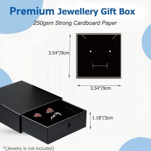 Small Jewelry Gift Box 3.54×3.54×1.18inch, 6 Pack Black Square Cardboard Jewelry Box Necklace Bracelet Earring Organizer Storage Case for Birthday Xmas Wrapping in Saudi Arabia