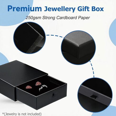Small Jewelry Gift Box 3.54×3.54×1.18inch, 6 Pack Black Square Cardboard Jewelry Box Necklace Bracelet Earring Organizer Storage Case for Birthday Xmas Wrapping in Saudi Arabia