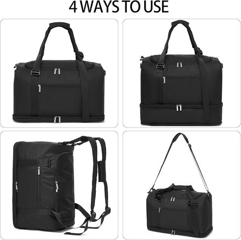 Gym Bags for Men,Foldie Travel Bag Expandable Gym Backpack with Shoe Compartment Sports Duffel Bag Carry On Weekender Bag Overnight Backpack for Travel,Black in Saudi Arabia