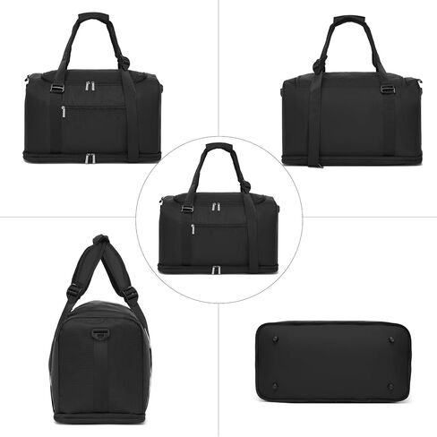 Gym Bags for Men,Foldie Travel Bag Expandable Gym Backpack with Shoe Compartment Sports Duffel Bag Carry On Weekender Bag Overnight Backpack for Travel,Black in Saudi Arabia