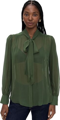 alice + olivia Women's Thayer Tie Neck Slouchy Blouse in Saudi Arabia