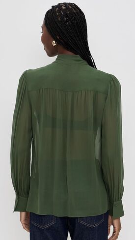 alice + olivia Women's Thayer Tie Neck Slouchy Blouse in Saudi Arabia