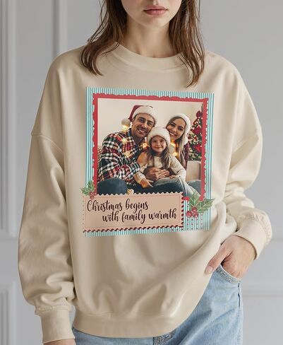 Custom Photo Sweatshirt for Men Women Boyfriend Girlfriend Dad Mom Family Couples, Custom Sweatshirt with Face Text in Saudi Arabia