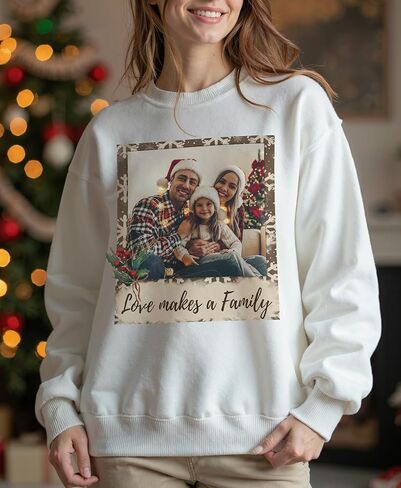 Custom Photo Sweatshirt for Men Women Boyfriend Girlfriend Dad Mom Family Couples, Custom Sweatshirt with Face Text in Saudi Arabia