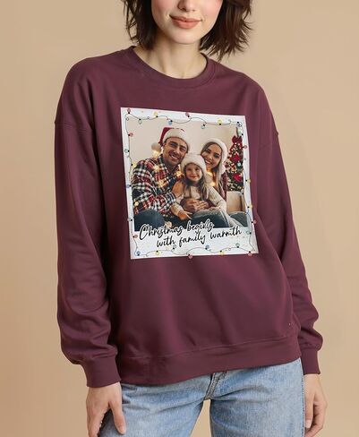 Custom Photo Sweatshirt for Men Women Boyfriend Girlfriend Dad Mom Family Couples, Custom Sweatshirt with Face Text in Saudi Arabia