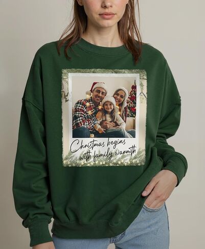 Custom Photo Sweatshirt for Men Women Boyfriend Girlfriend Dad Mom Family Couples, Custom Sweatshirt with Face Text in Saudi Arabia