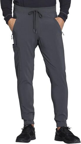 Infinity Men's Tuckable V-Neck Scrub Top CK910A with Mid Rise Jogger Scrub Pants CK004A in Saudi Arabia