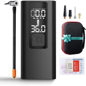 WAYCLIF 4-in-1 Tire Inflator - Portable Air Compressor w/Quick Inflate Technology, Tire Pressure Gauge & Digital Display - 150 PSI Air Pump for Cars, Bikes, Balls & More - Car Emergency Kit Included in Saudi Arabia