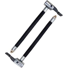 YehVeh 2 Pack Double Pump Head Dual Nozzle Presta Schrader Valve Thread Connector Tire Air Inflator Replacement Mouth Adapter with Extension Horse Tube for Bicycles and Electric Bicycles