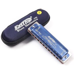 Diatonic Blues Harmonica F key, Diatonic Blues Harp Mouth Organ 10-hole 20-note Harmonica With Blue Shell, Harmonica Instrument for Beginners, Adults, Professionals and Students