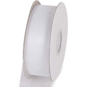 HRX Package 100 Yard Sheer Organza Ribbon White 1 1/2 inch, Mesh Wedding Ribbon for Christmas Presents Gift Wrapping