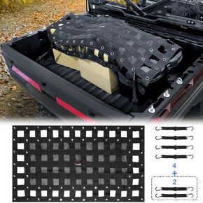 UTV Cargo Net -StarknightMT Universal UTV Bed Net with Adjustable Straps Compatible with Polaris Ranger General Can-am Defender Commander Kawasaki Mule CFmoto UForce 45.7 * 27.2 inch