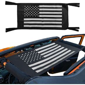 Aumodizzy أرجوحة سرير على شكل سيارة بقية سقف أرجوحة شبكة شبكة بضائع ظلة ل جيب رانجلر YJ TJ JK JKU JL JLU 1987-2024 العلم الأمريكي in Kuwait