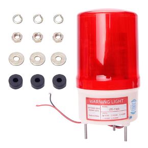 Othmro 1Pcs LTE-5051 110V 3W Warning Light, Industrial Signal Light Tower Lamp, Column LED Alarm Round Tower Light Indicator Continuous Light Plastic Electronic Part Stroboscopic No Sound Red