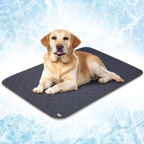 PetAmi Waterproof Cooling Mat for Dog, Premium Pet Cooling Blanket for Bed Crate, Anti Slip Indoor Dog Cool Pad for Sleeping, Q-MAX Small Medium Sofa Couch Cover Mat for Cat, Light Blue, 29x40