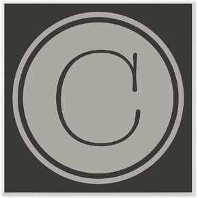 Stupell Industries Modern C Initial Circular Shape Elevator Key Wood Wall Art in Kuwait