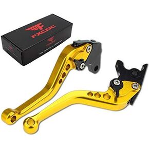 FXCNC CNC Aluminum Short Adjustable Brake Clutch Levers Compatible with KLR250 1991-2008, KLR650 1987-2007