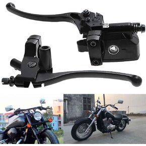 Saihisday Brake Master Cylinder Lever for Honda NV400 NV600 NV750 VF750 VT250 VT750 VT1100 VT1300 [One Pair. Color: Black/Silver]