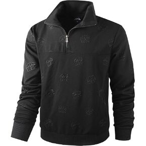 LAIWANG Men's Quarter Zip Pullover with Pocket - Performance Long Sleeve Athletic Shirt for Running, Golf, and Workout