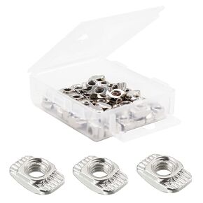 cSeao 40pcs M4 European T Nuts, Hammer Head Drop in T Slot Nuts, Carbon Steel