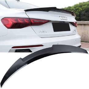 MUCO Trunk Lid Rear Spoiler for 14-20 A-UDI A3 8V Base/Sline S3 Seda -JDM Akasaka Style Trunk Spoiler Wing Gloss Black V Style