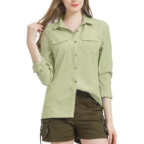 mosingle Women's UPF 50 UV Long Sleeve Sun Protection Shirts Quick Dry for Hiking Camping Fishing Travel Shirt