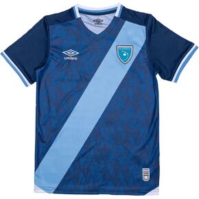 Umbro Men's Guatemala Away Soccer Jersey 2021-22 (XX-Large) Navy, Sky Blue