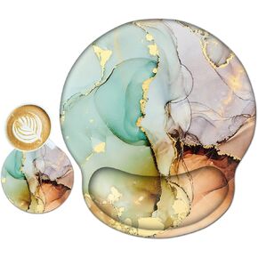 ARTSO Ergonomic Mouse Pad with Wrist Rest Support, Memory Form Non-Slip Rubber Base Mousepad for Home, Office, Easy Typing & Pain Relief, Mandala Sun Face in Saudi Arabia