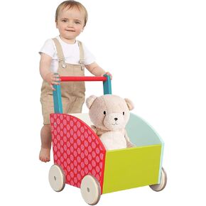 لابيب - مشاية أطفال للبنات والأولاد، لعبة مشاية ذات 4 عجلات، عربة دفع/سحب للأطفال، مشاية تعلم الطفل، لعبة دفع للأطفال الصغار لعمر 1-3 سنوات، مشاية للرضع للأنشطة الخارجية، عربة أطفال خشبية باللون الأخضر in Kuwait