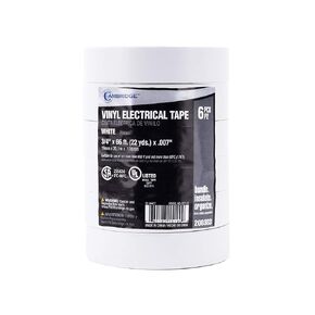 Cambridge Vinyl Electrical Tape, 3/4-In x 60-Ft x 7 Mil, Black, 10-Rolls, Indoor/Outdoor Use, Flame Retardant, Water Resistant, UL/CSA Listed, Industrial and Contractor Grade