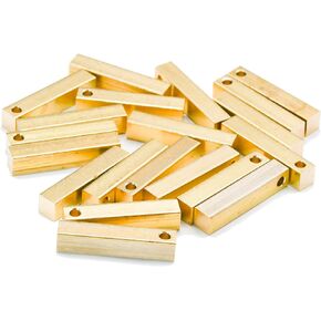 ABBECIAO 20 قطعة 1 1/4 "x 1/4" النحاس الخام ثلاثية الأبعاد مستطيل ختم الفراغات شريط صلب لقلادة المفاتيح صنع المجوهرات in Kuwait