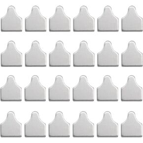 ABBECIAO 50Pcs 1/2"×5/8“ Tiny Cow Tags Aluminum Stamping Blanks Cattle Ear Tags 0.06"Thick