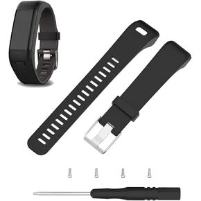 أربطة وأشرطة بديلة من السيليكون الناعم من ECSEM متوافقة مع Garmin vivosmart HR+ فقط (ليس لـ vivosmart hr) مع أداة ومسمار