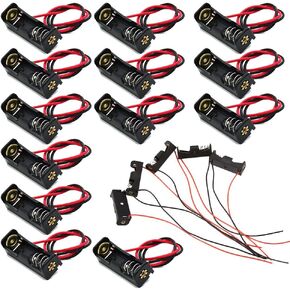 JWISLAND (Pack of 18) A23 Battery Holder, 12V 23A Battery Case Holder Box, 1x23A Plastic Battery Holder with Leads Wires, Black