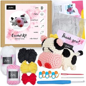 Crochet Cat Paw Gloves Kit for Beginners, Step-by-Step Video Tutorials and Instruction, Complete DIY Learn to Crochet, Crochet Starter Kits with Plush Yarn, Hook, All Accessories, Cute Cat Paw Mittens