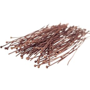 Sodacraft Antique Copper Brass Long Ball Head Pins for Jewelry Making, Earrings, Crafts - Hypoallergenic (70mmx21 Gauge) 3 Inch
