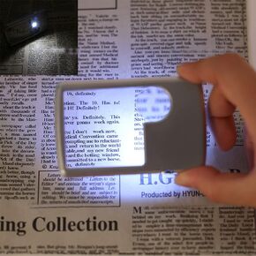 Pocket Magnifying Glass 3X & 6X LED Lighted Magnifier Slide Out Magnifying Glass Handheld Reading Magnifier Square Magnifying Loupe for Jewelry Stamps Watches Crafts Textile (Silver)