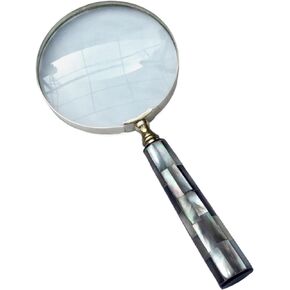 Meridian Nauticals- Elegant Mother of Pearl Handle Magnifying Glass Handheld 10x Magnifying Glass Lens, Antique Magnifier, Reading, Inspection, Coin & Stamp, Astrologer.
