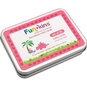 Funkins School Lunch Box Notes for Kids, Fun Lunch Bag Cards for Inspiration, Motivation, Positive Affirmations and Love from Parents to Children, Uncoated, Blank Note Cards (Dinosaur)