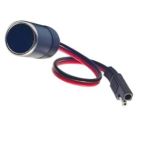 LIXINTIAN 14AWG SAE to 12V Female Cigarette Lighter Socket Cable, SAE 2 Pin Quick Disconnect Connector Wire Harness Extension Charge Cord(30cm)1ft