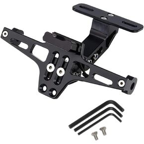 ELIFEPARTS Motorcycle CNC License Plate Holder Fender Eliminator, License Plate Bracket Fender Eliminator Compatible With YZF R1 R3 R6 R7 R25 R15 R125, CBR125R 150R 250R 250RR 400