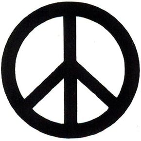 Peace Resource Project Black Over White Peace Sign - Small Bumper Sticker or Laptop Decal (3" x 3")