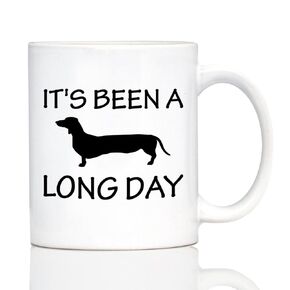 It's Been A Long Day Coffee Mug - Funny Dachshund Themed Decor and Gifts - Large 15oz White Ceramic Mug in Kuwait