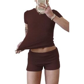KISSYOUNG Women's 2 Piece Yoga Set Soft Short Sleeve Top Flare Leggings Comfortable Stretchy for Casual Active Wear