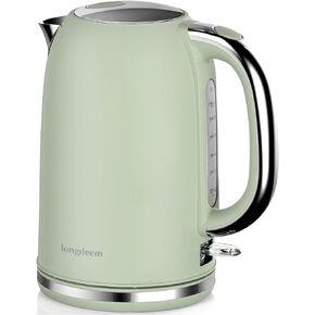 LONGDEEM Electric Kettle Quiet Stainless Steel Interior, Wide-Open Lid 1.7L 1500W Electric Tea Kettle, Easy to Clean, BPA Free Kettle & Hot Water Kettle, Auto Shut-Off & Boil-Dry Protection, White in Kuwait