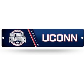 Rico Industries NCAA Connecticut Huskies - UCONN 2024 Men's National Basketball Champions Plastic Street Sign