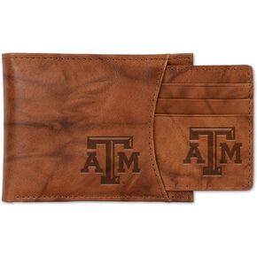 NCAA Standard Genuine Leather Slider Wallet - 2 Gifts in One