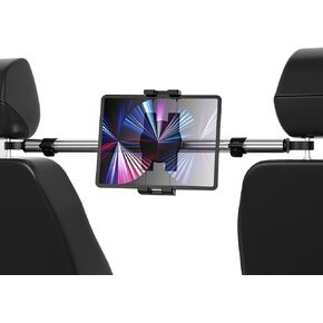 YOOZ Car Headrest Tablet Mount, Car Backseat Tablet Holder for Kids [Adjustable 360° Rotation] Between Seats Tablet Stand for 4-12.9" Devices, iPad Pro Air Mini, Galaxy Tabs, Fire, iPhone Series