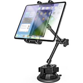 Kolasels Tablet Holder Mount for Car [Latest Anti-Shake] Dashboard Windshield Sunroof Tablet Stand for Truck/Car/Picku/Van, Heavy Duty Metal Tablet Mount for 4-12.9" iPad Pro Air Mini, Z Fold, iPhone